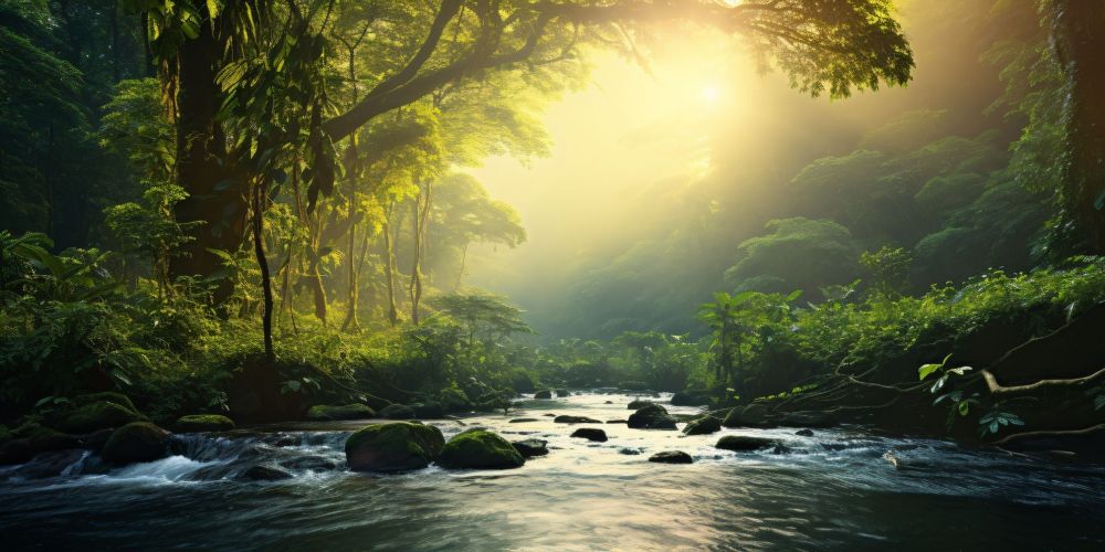 Ein Bach im Regenwald