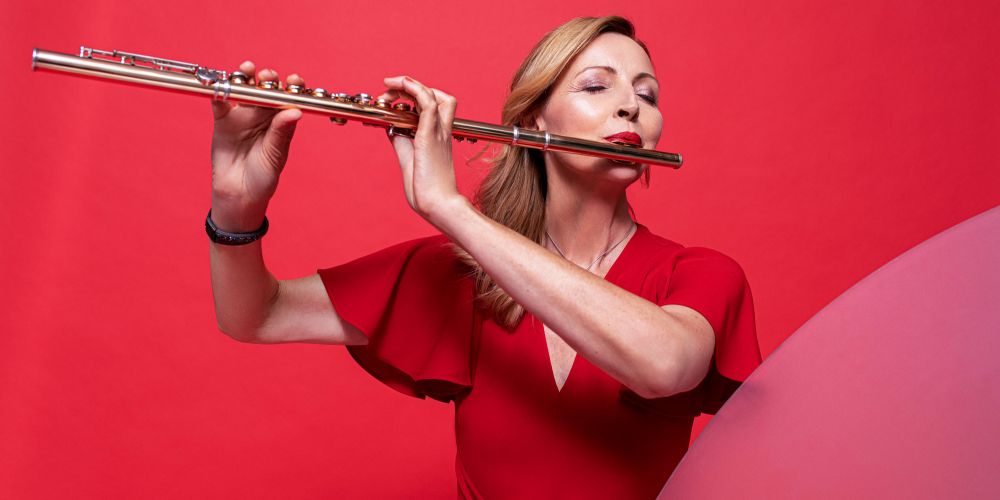 Portrait mit Querflöte